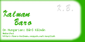 kalman baro business card