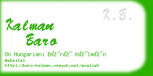 kalman baro business card